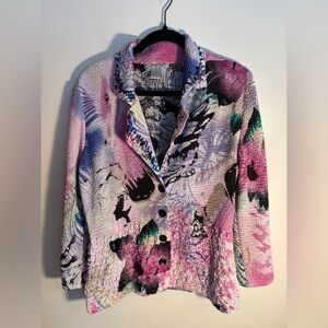 Alberto Makali Pink and Purple Crinkle Textured jacket